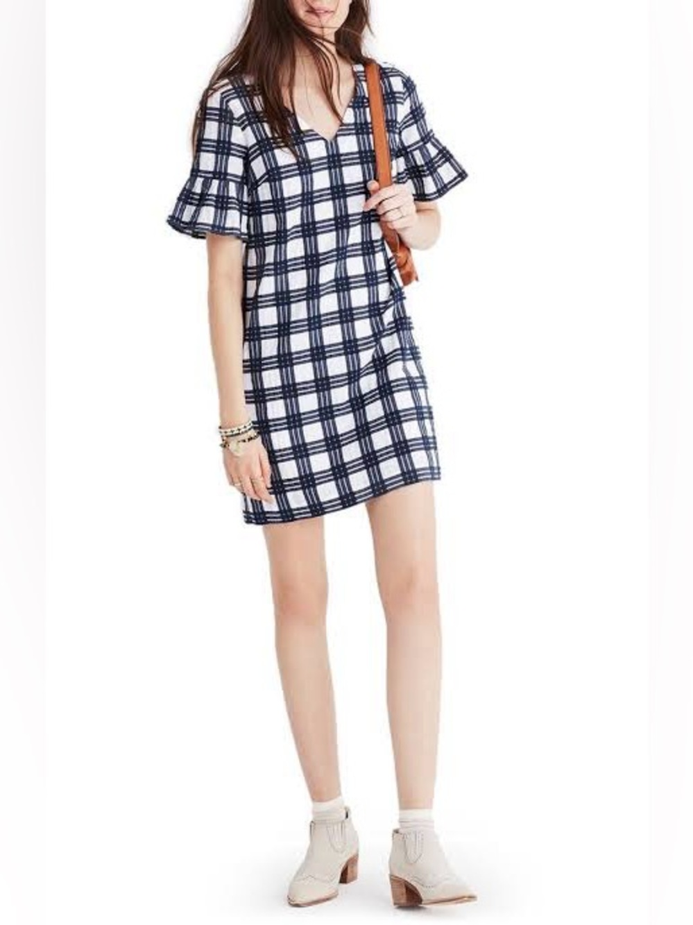 Madewell Size 6 Cotton Bell-Sleeve Mini Dress